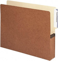 Samsill - 8-1/2 x 11", Letter Size, Manila/Redrope, Expandable File Folders with Drop Front & End Tab Pocket - 11 Point Stock, 1/3 Tab Cut Location - Makers Industrial Supply