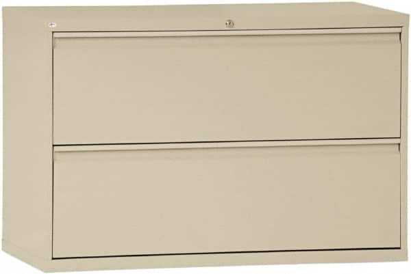 ALERA - 42" Wide x 29" High x 19-1/4" Deep, 2 Drawer Lateral File with Lock - Steel, Putty - Makers Industrial Supply