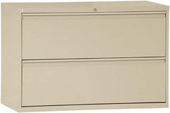 ALERA - 42" Wide x 29" High x 19-1/4" Deep, 2 Drawer Lateral File with Lock - Steel, Putty - Makers Industrial Supply