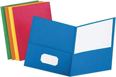 OXFORD - 8-1/2 x 11", Letter Size, Assorted Colors, Pocket Folders - 11 Point Stock - Makers Industrial Supply