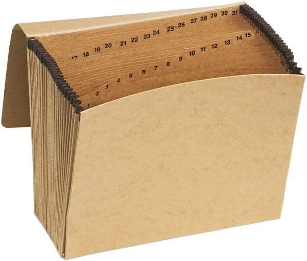 Pendaflex - 8-1/2 x 11", Letter Size, Brown, Expandable File Folders with Elastic Cord Closure - 11 Point Stock - Makers Industrial Supply