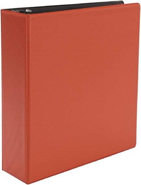 UNIVERSAL - 3" Sheet Capacity, 11 x 8-1/2", Non-View Ring Binder - Suede Finish Vinyl, Red - Makers Industrial Supply