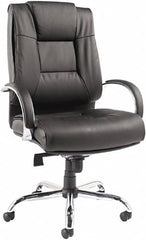 ALERA - 31" High Big & Tall/Petite/24-7 Chair - 22" Wide x 21" Deep, Soft Leather Seat, Black - Makers Industrial Supply