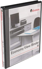 UNIVERSAL - 1/2" Sheet Capacity, 11 x 8-1/2", View Ring Binder - Vinyl, Black - Makers Industrial Supply