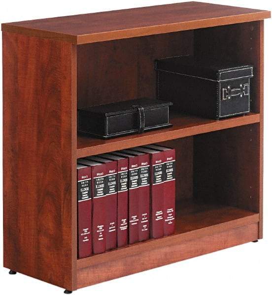 ALERA - 2 Shelf, 29" High x 31" Wide Bookcase - 14" Deep, Wood, Medium Cherry - Makers Industrial Supply