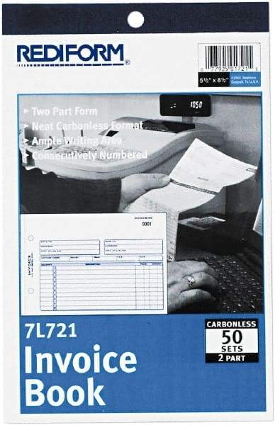 REDIFORM - 50 Sheet, 5-1/2 x 7-7/8", Invoice Book - White - Makers Industrial Supply