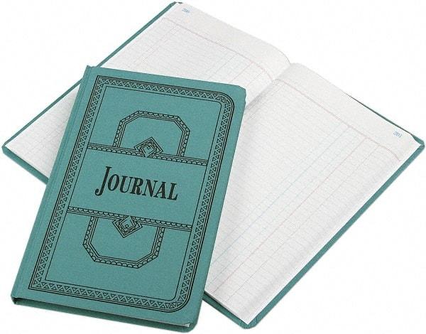 Boorum & Pease - 300 Sheet, 12-1/8 x 7-5/8", Journal Rule Record/Account Book - Blue - Makers Industrial Supply