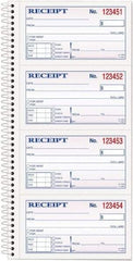 TOPS - 200 Sheet, 2-3/4 x 4-3/4", Receipt Book - White - Makers Industrial Supply