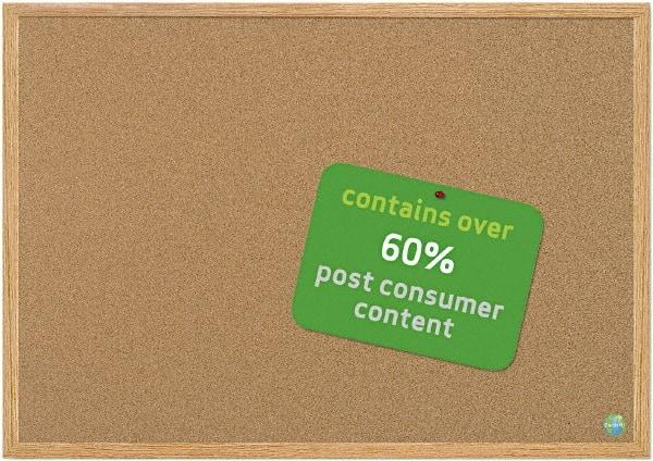 MasterVision - 72" Wide x 48" High Open Cork Bulletin Board - Natural (Color) - Makers Industrial Supply