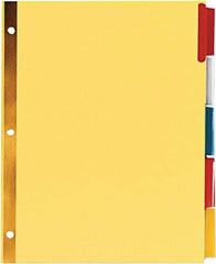 UNIVERSAL - 11 x 8 1/2" Double Side Gold Mylar Reinforced, Customizable Divider - Multicolor Tabs, Buff Folder - Makers Industrial Supply