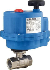 BONOMI - 1/2" Pipe, 24 VAC, DCV Voltage 1,000 psi WOG Rating 316 Stainless Steel Electric Actuated Ball Valve - PTFE Seal, Full Port, 150 psi WSP Rating, NPT End Connection - Makers Industrial Supply