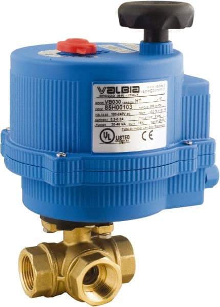 BONOMI - 1/4" Pipe, 100-240 VACV Voltage 400 psi WOG Rating Brass Electric Actuated Ball Valve - PTFE Seal, Standard Port, 100 psi WSP Rating, NPT End Connection - Makers Industrial Supply