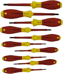 Wiha - 10 Piece T6 to T30 Ergonomic Handle Torx Driver Set - T-6, T-7, T-8, T-9, T-10, T-15, T-20, T-25, T-27, T-30 - Makers Industrial Supply