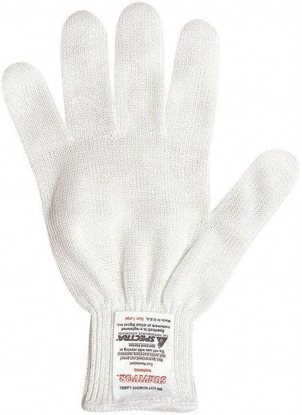 MCR Safety - Size L (9), ANSI Cut Lvl 4, PVC Coated Kevlar Cut Resistant Gloves - 10" Long, Palm & Fingers Coated, Knit Wrist, White, Paired - Makers Industrial Supply