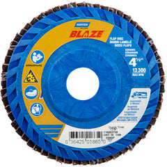 ‎4-1/2 × 7/8″ Blaze Plastic Flat Flap Disc Type 27 36 Grit R980P Premium Ceramic Alumina - Makers Industrial Supply