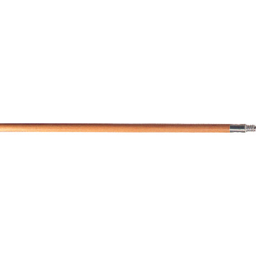 Wood Handle for Floor Sweeps with Threaded Metal Tip - Lacquered - Makers Industrial Supply