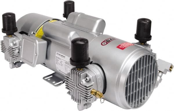 Gast - 2 hp, 11 CFM, 100 Max psi Piston Compressor Pump - 220 to 440/380 to 440 & 230/460 Volt, 21.58" Long x 12.36" Wide x 8.35" High - Makers Industrial Supply