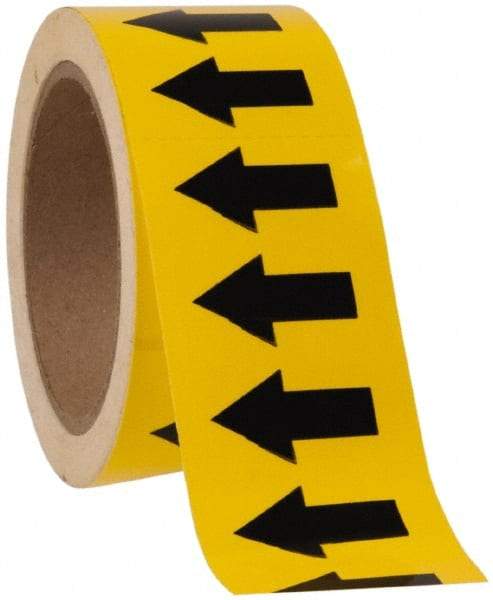 NMC - Pipe Marker with No Legend and Arrow Graphic - 1 to 10" Pipe Outside Diam, Black on Yellow - Makers Industrial Supply