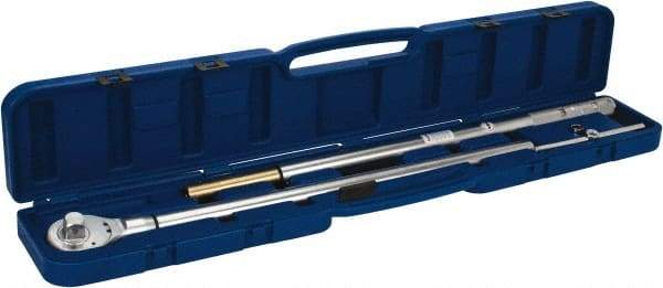 Value Collection - 1" Drive Micrometer Type Ratchet Head Torque Wrench - 300 Ft/Lb to 900 Ft/Lb Torque, 60" OAL, 6 Ft/Lb Graduation - Makers Industrial Supply