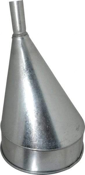 Plews - 8 Qt Capacity Steel Funnel - 10" Mouth OD, 1-1/4" Tip OD, Straight Spout - Makers Industrial Supply