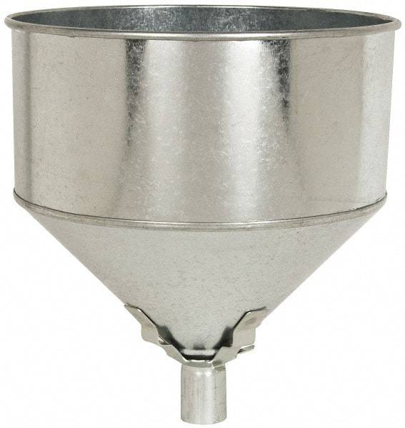 Plews - 8 Qt Capacity Steel Funnel - 9-1/2" Mouth OD, 1" Tip OD, Straight Spout - Makers Industrial Supply