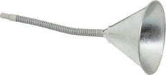 Value Collection - 1 Qt Capacity Steel Funnel - 6" Mouth OD, 9/16" Tip OD, 12" Flexible Spout - Makers Industrial Supply