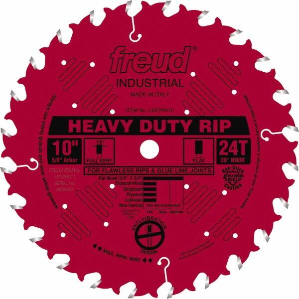 Freud - 10" Diam, 5/8" Arbor Hole Diam, 24 Tooth Wet & Dry Cut Saw Blade - Carbide-Tipped, Standard Round Arbor - Makers Industrial Supply