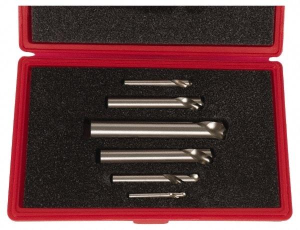 Cleveland - 1/4 to 1 Inch Body Diameter, 90° Point Angle, Spotting Drill Set - Bright Finish, High Speed Steel, Includes Six Spotting Drills - Makers Industrial Supply