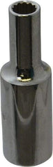 Proto - 1/4", 3/8" Drive, Deep Hand Socket - 12 Points, 2-1/8" OAL, Chrome Finish - Makers Industrial Supply
