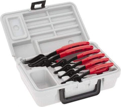 Proto - 6 Piece, 3/8 to 3" Bore, 1/4 to 3-11/32" Shaft, Convertible Retaining Ring Pliers Set - 0.038 to 0.07" Tip Diam Range - Makers Industrial Supply