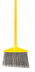 Angle Broom with 10.5" Sweep Area -1" Dia (2.5 cm) Vinyl Coated Metal Handle - Makers Industrial Supply
