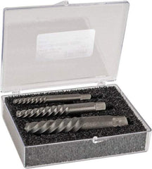 Cleveland - 3 Piece Spiral Flute Screw Extractor Set - Screw Range 25/32 to 1-7/8" - Makers Industrial Supply