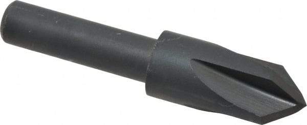 Cleveland - 3/8" Head Diam, 1/4" Shank Diam, 4 Flute 82° High Speed Steel Countersink - Oxide Finish, 1.656" OAL, Single End, Straight Shank, Right Hand Cut - Makers Industrial Supply