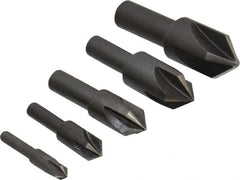 Cleveland - 5 Piece, 1/4 to 3/4" Head Diam, 82° Included Angle, Single End Countersink Set - Makers Industrial Supply