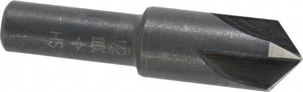 Cleveland - 1/2" Head Diam, 3/8" Shank Diam, 4 Flute 100° High Speed Steel Countersink - Oxide Finish, 1-27/32" OAL, Single End, Straight Shank, Right Hand Cut - Makers Industrial Supply