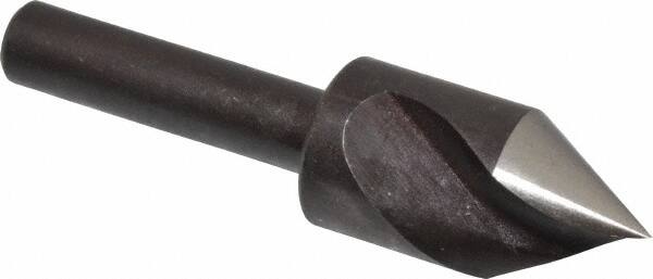 Cleveland - 1/2" Head Diam, 1/4" Shank Diam, 1 Flute 60° High Speed Steel Countersink - Oxide Finish, 1-27/32" OAL, Single End, Straight Shank, Right Hand Cut - Makers Industrial Supply