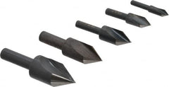 Cleveland - 5 Piece, 1/4 to 3/4" Head Diam, 60° Included Angle, Single End Countersink Set - Makers Industrial Supply