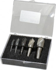 Cleveland - 5 Piece, 1/4 to 3/4" Head Diam, 82° Included Angle, Single End Countersink Set - Makers Industrial Supply