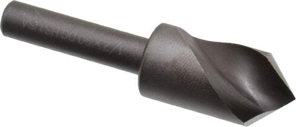 Cleveland - 1/2" Head Diam, 1/4" Shank Diam, 1 Flute 90° High Speed Steel Countersink - Oxide Finish, 1-27/32" OAL, Single End, Straight Shank, Right Hand Cut - Makers Industrial Supply