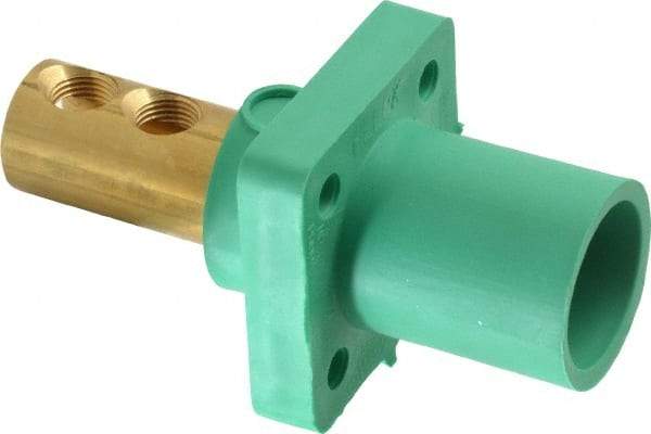 Leviton - 3R NEMA Rated, 600 Volt, 400 Amp, 1/0 to 4/0 AWG, Male, Double Set Screw, Panel Receptacle - 4-1/2 Inch Long, Green - Makers Industrial Supply