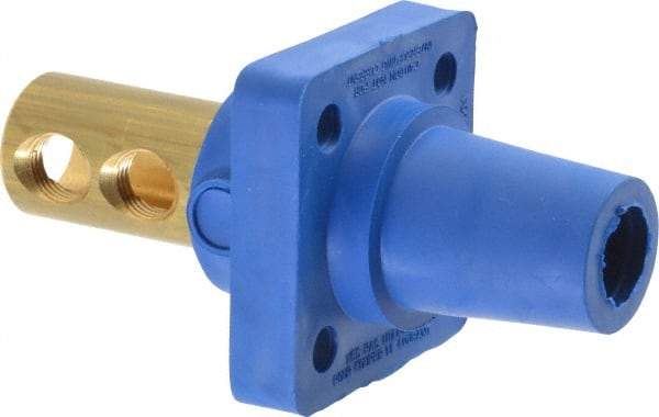 Leviton - 3R NEMA Rated, 600 Volt, 400 Amp, 1/0 to 4/0 AWG, Female, Double Set Screw, Panel Receptacle - 4-1/2 Inch Long, Blue - Makers Industrial Supply