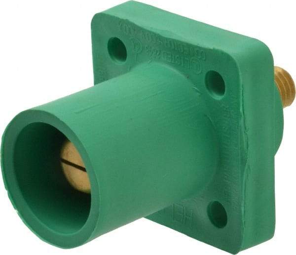 Leviton - 3R NEMA Rated, 600 Volt, 400 Amp, 2 to 4/0 AWG, Male, Threaded Stud, Panel Receptacle - 2.72 Inch Long, Green - Makers Industrial Supply