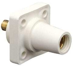 Leviton - 3R NEMA Rated, 600 Volt, 400 Amp, 2 to 4/0 AWG, Female, Threaded Stud, Panel Receptacle - 3.56 Inch Long, White - Makers Industrial Supply