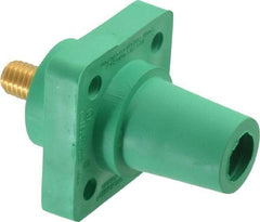 Leviton - 3R NEMA Rated, 600 Volt, 400 Amp, 2 to 4/0 AWG, Female, Threaded Stud, Panel Receptacle - 3.56 Inch Long, Green - Makers Industrial Supply