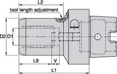 Kennametal - HSK63C Taper Shank, 18mm Hole Diam, Hydraulic Tool Holder/Chuck - 39.6mm Nose Diam, 80mm Projection, 39mm Clamp Depth, 15,000 RPM, Through Coolant - Exact Industrial Supply