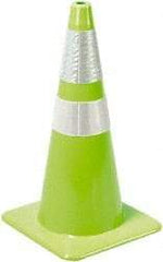 PRO-SAFE - 36" High, Lime Rigid Traffic Cone - 15" Base Width, 10 Lb, PVC - Makers Industrial Supply