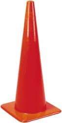 PRO-SAFE - 36" High, Orange Rigid Traffic Cone - 15" Base Width, 10 Lb, PVC - Makers Industrial Supply