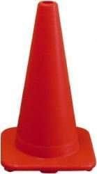 PRO-SAFE - 18" High, Orange Rigid Traffic Cone - 12" Base Width, 3 Lb, PVC - Makers Industrial Supply