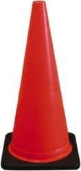 PRO-SAFE - 28" High, Orange Traffic Cone with Base - 14" Base Width, 7 Lb, PVC - Makers Industrial Supply