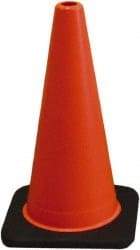 PRO-SAFE - 18" High, Orange Traffic Cone with Base - 12" Base Width, 3 Lb, PVC - Makers Industrial Supply